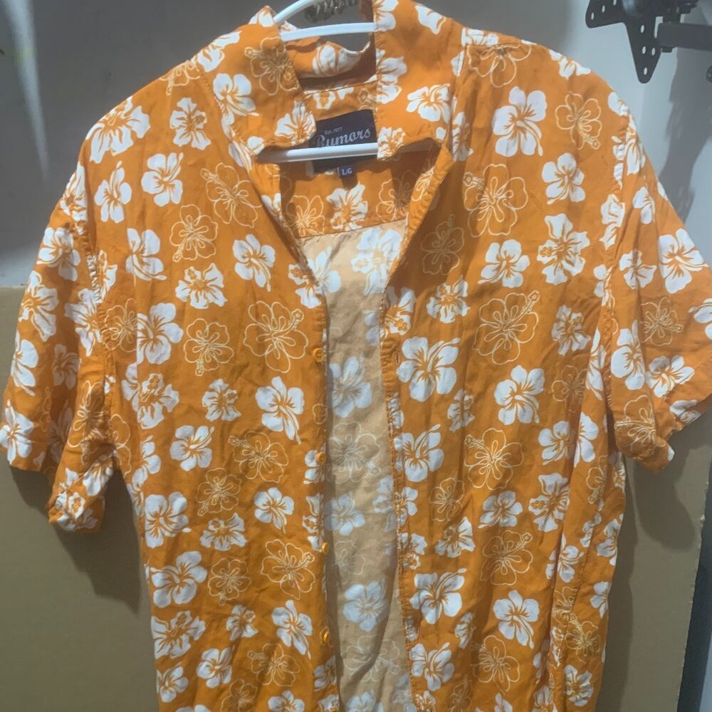 Rumours Men's Orange Hawaiian Shirt